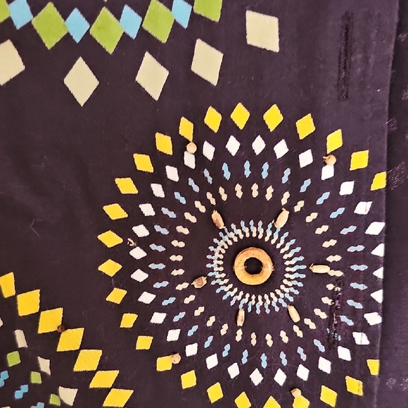 Colorful Patterned Women's Jacket With Matching Capris Panrs - Picture 6 of 12